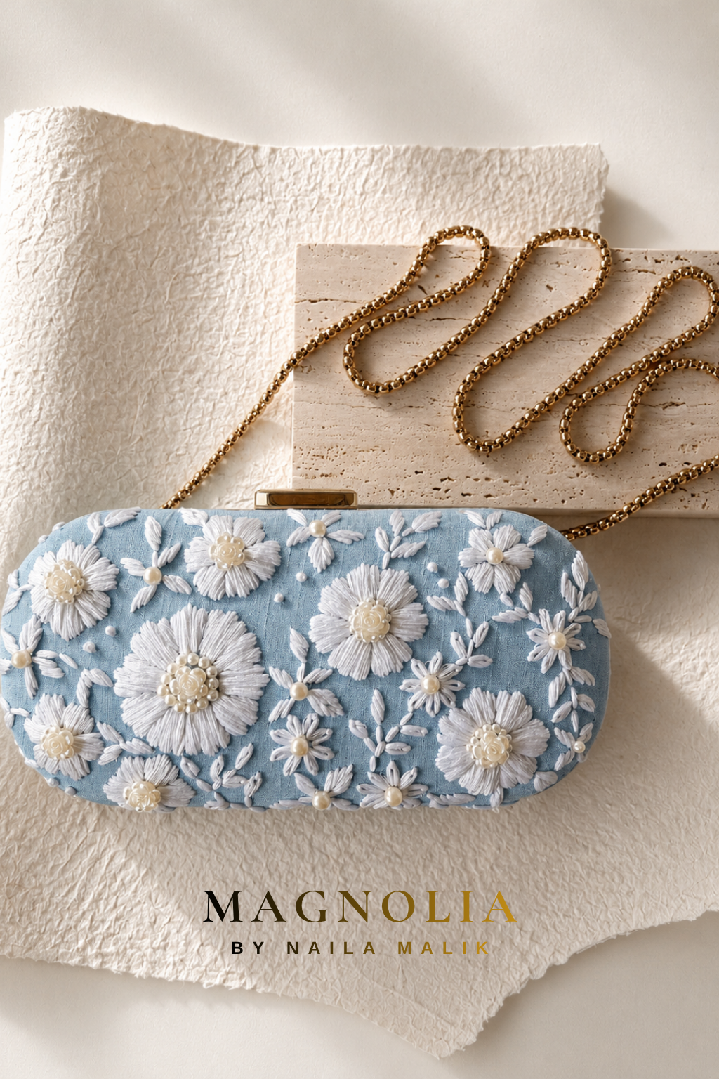 IBIZA | Coastal Blue | Embroidered Clutch
