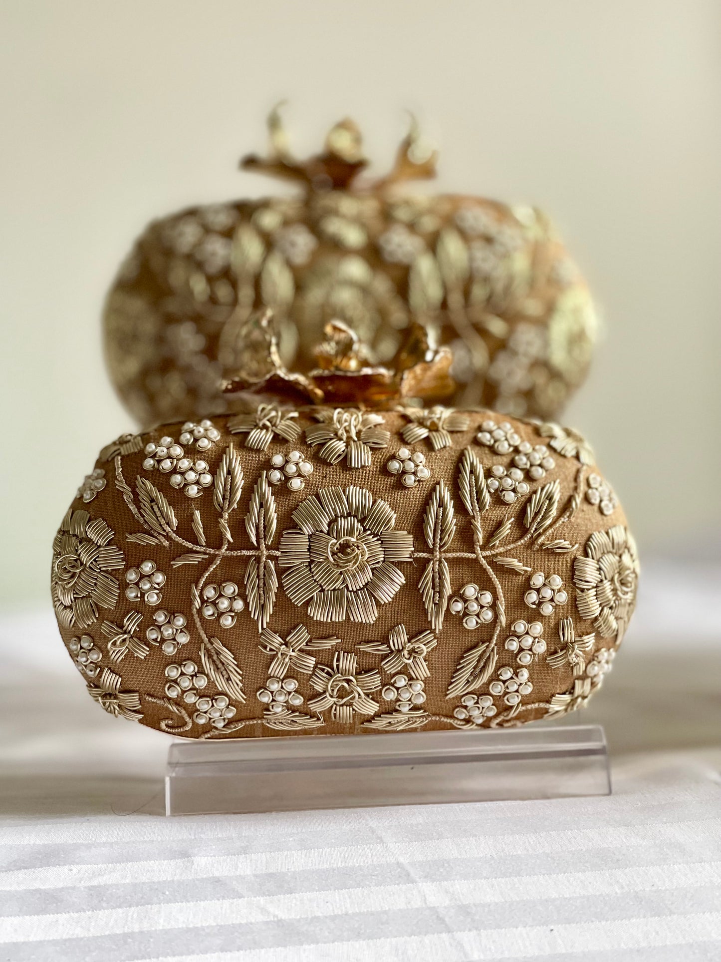 ROSELYN Gold Embroidered Floral Clutch (Final Stock)