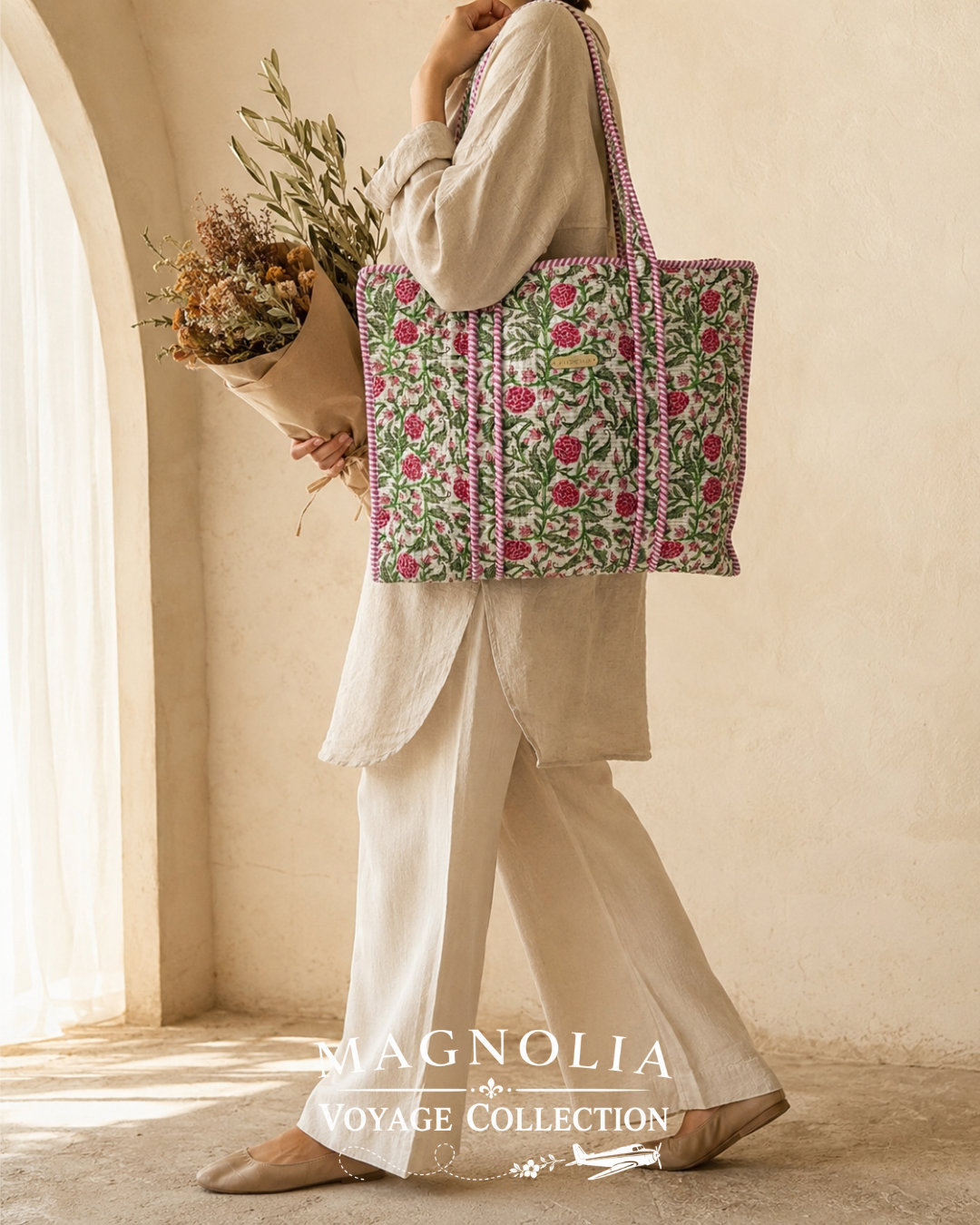 CLEO ROSE GARDEN | Floral Tote Bag
