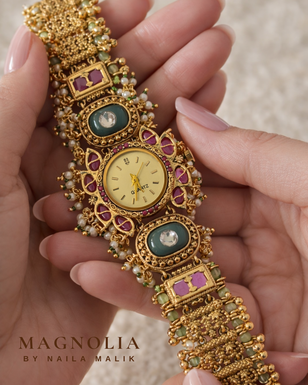 AURELIA | Handcrafted Kundan Style Watch