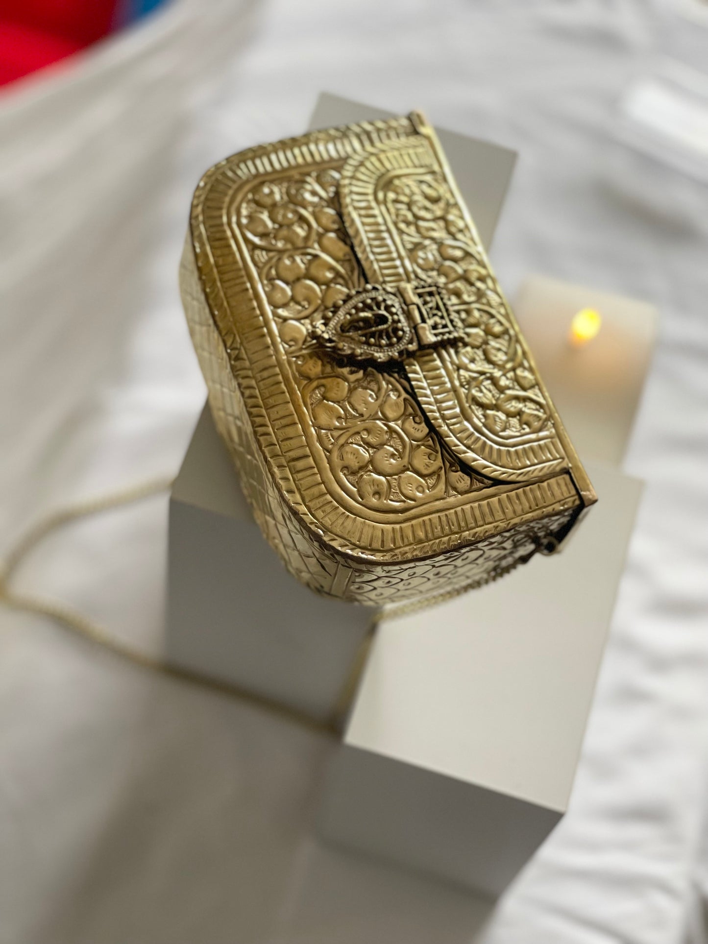 ACCRA | Gold Antique Style Brass Clutch Vintage