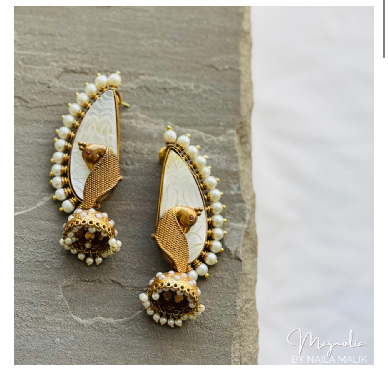 PARIVASH | MOP Peacock Inspired Festive Earrings