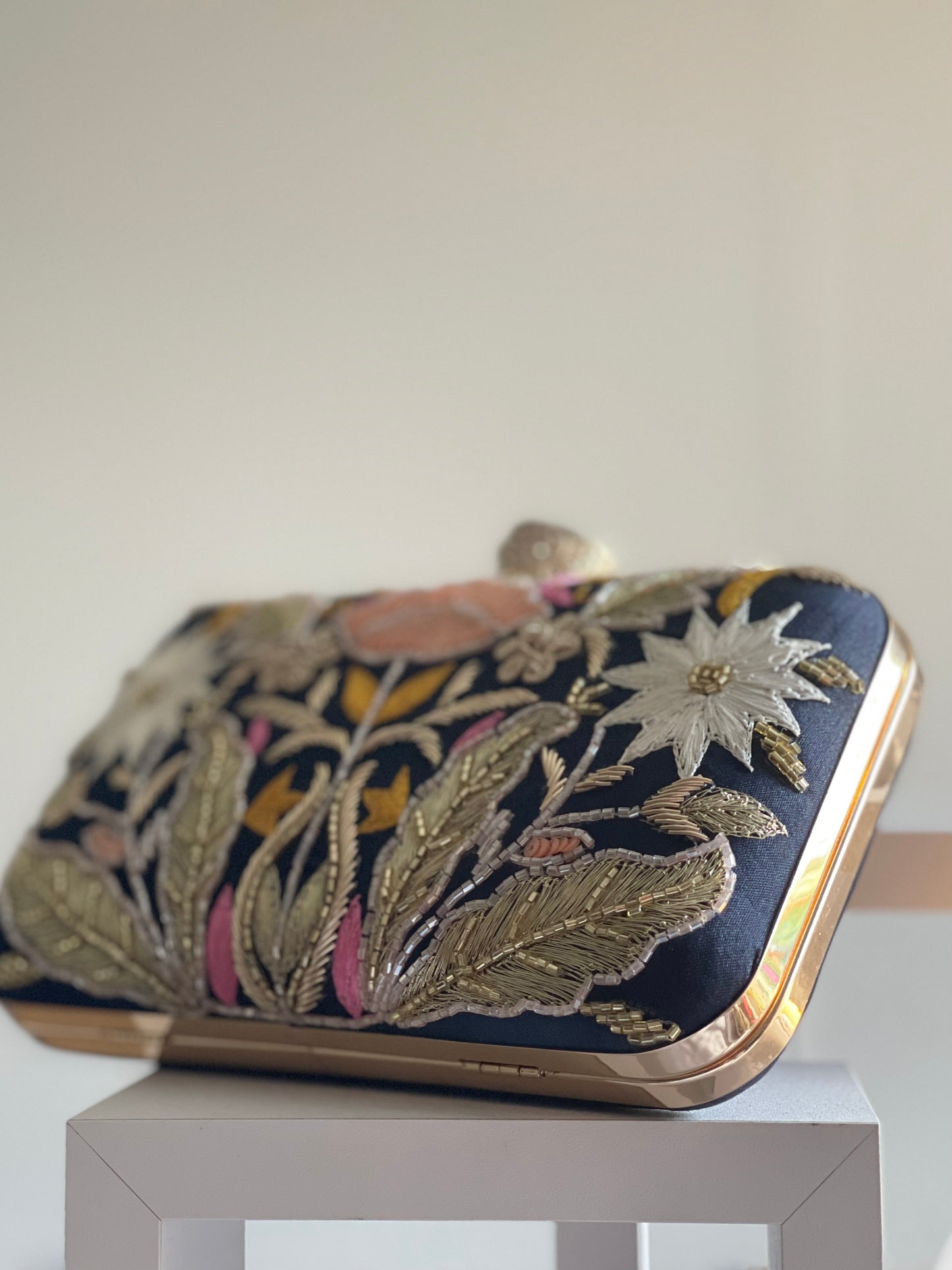 VALLETA Blue Zardozi Clutch (Final Stock)