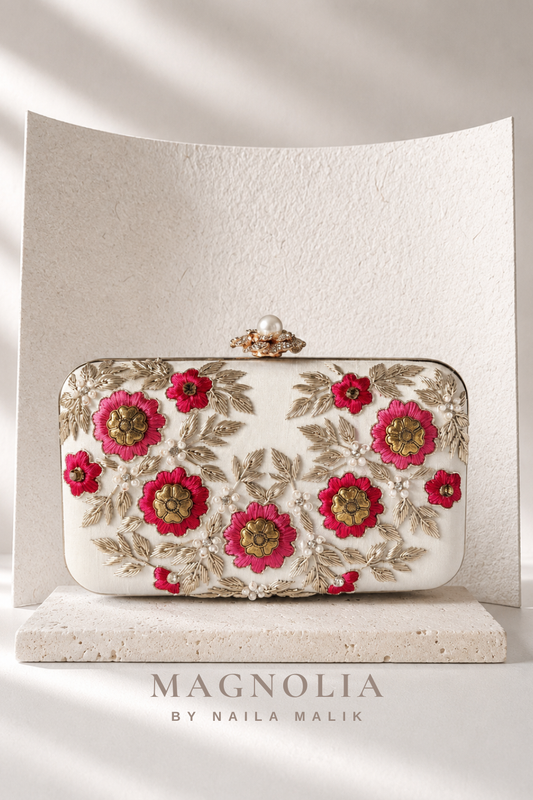 ALEXANDRIA | Pearl White Bridal Clutch