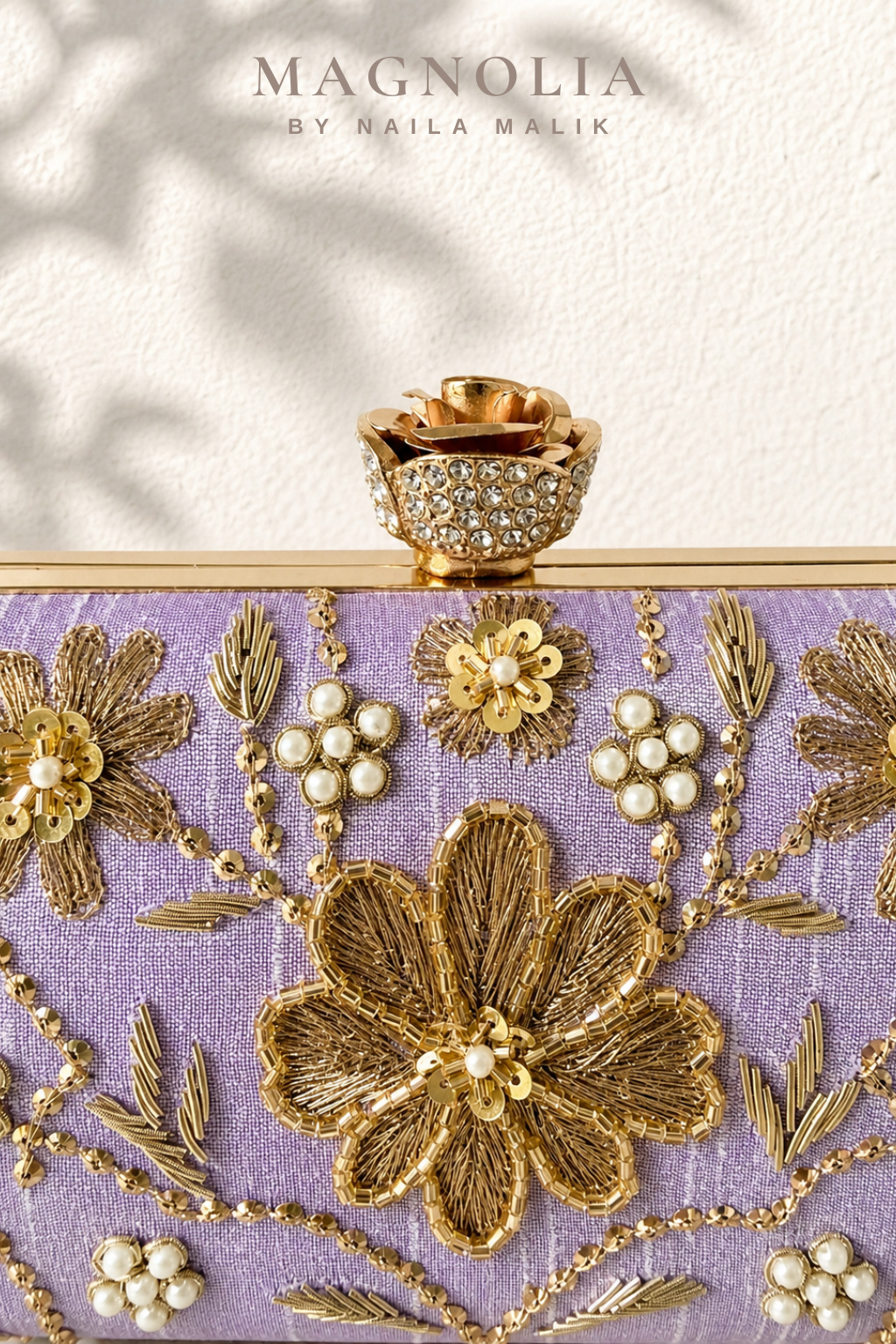 AUCKLAND | Lilac Embroidered Clutch Bag