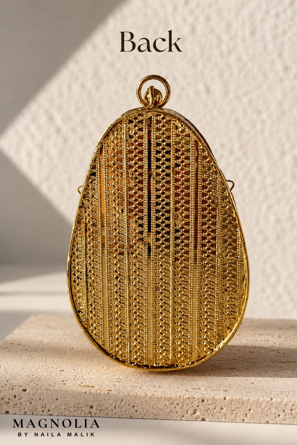 ZAVERI BAZAAR | Tear Drop Gold Mini Purse