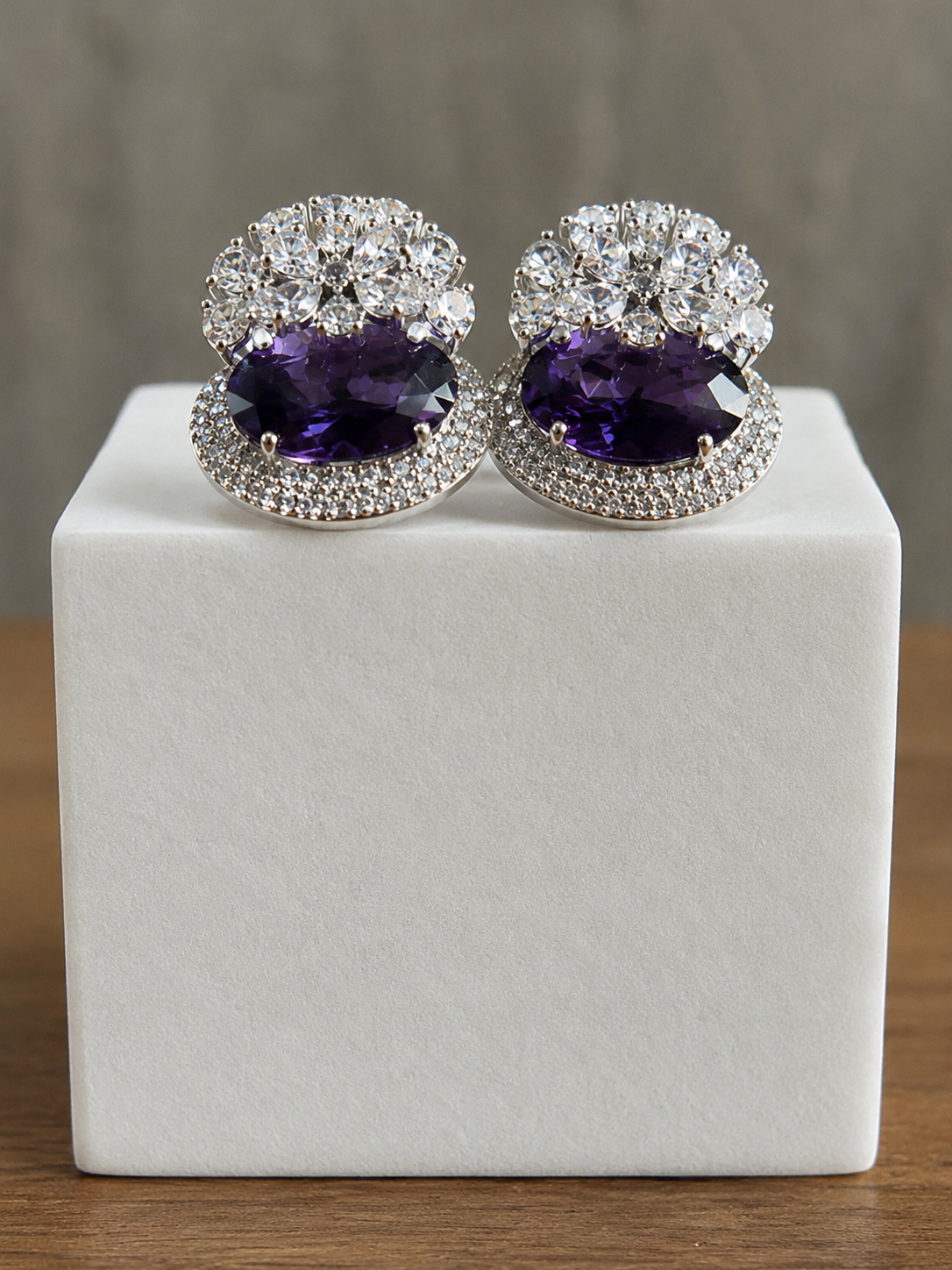 AURORA Deep Purple & Silver Studs