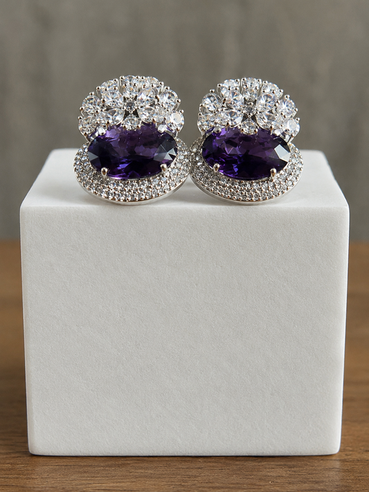 AURORA Deep Purple & Silver Studs