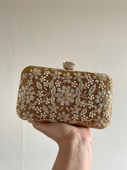 SOFIA Gold Embroidered Clutch (Final Stock)