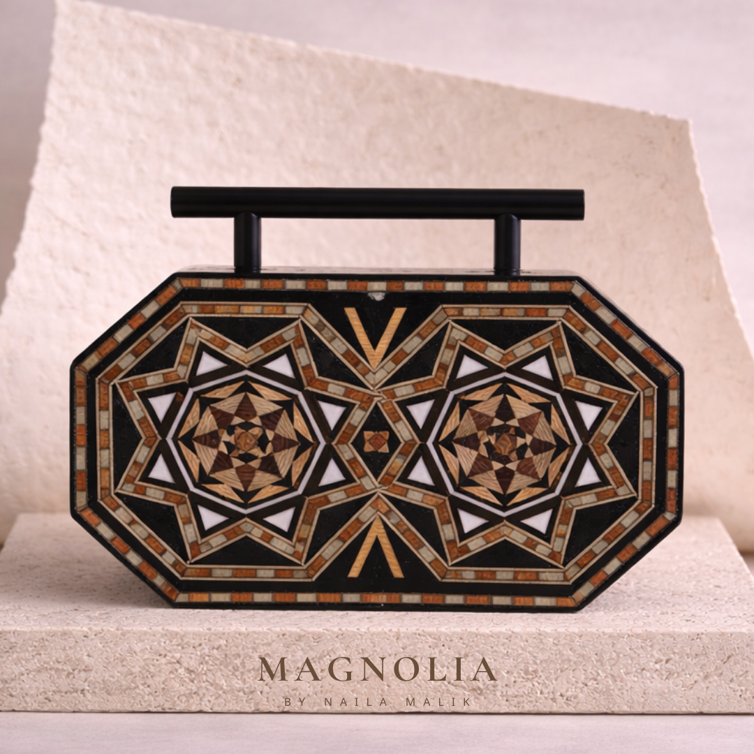 LUXOR | Mosaic Wood Clutch