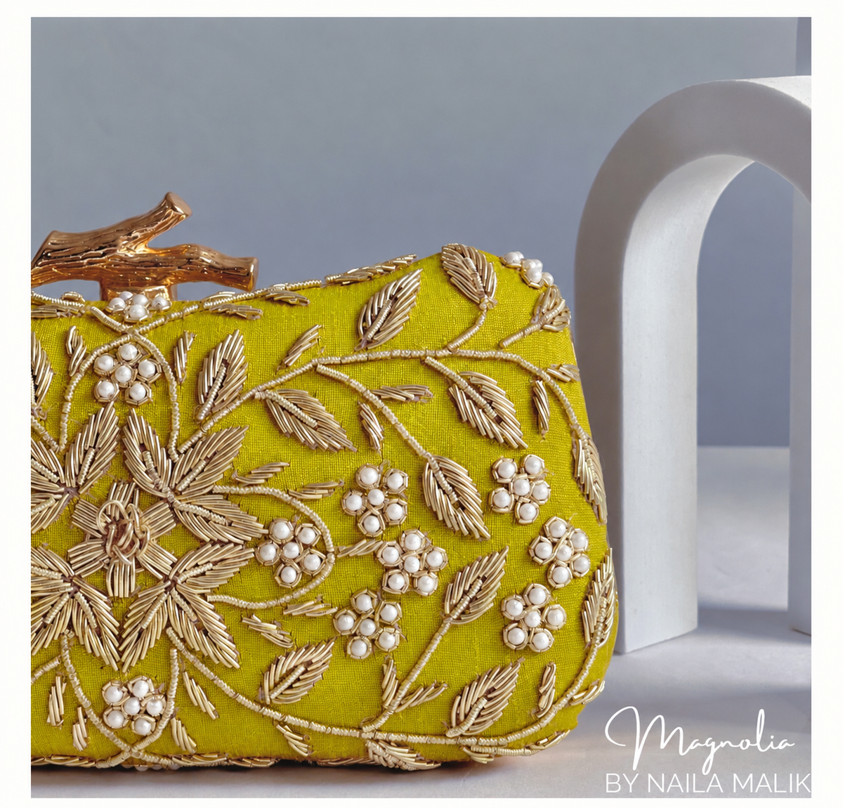 MYSORE | Chartreuse Yellow Statement Clutch