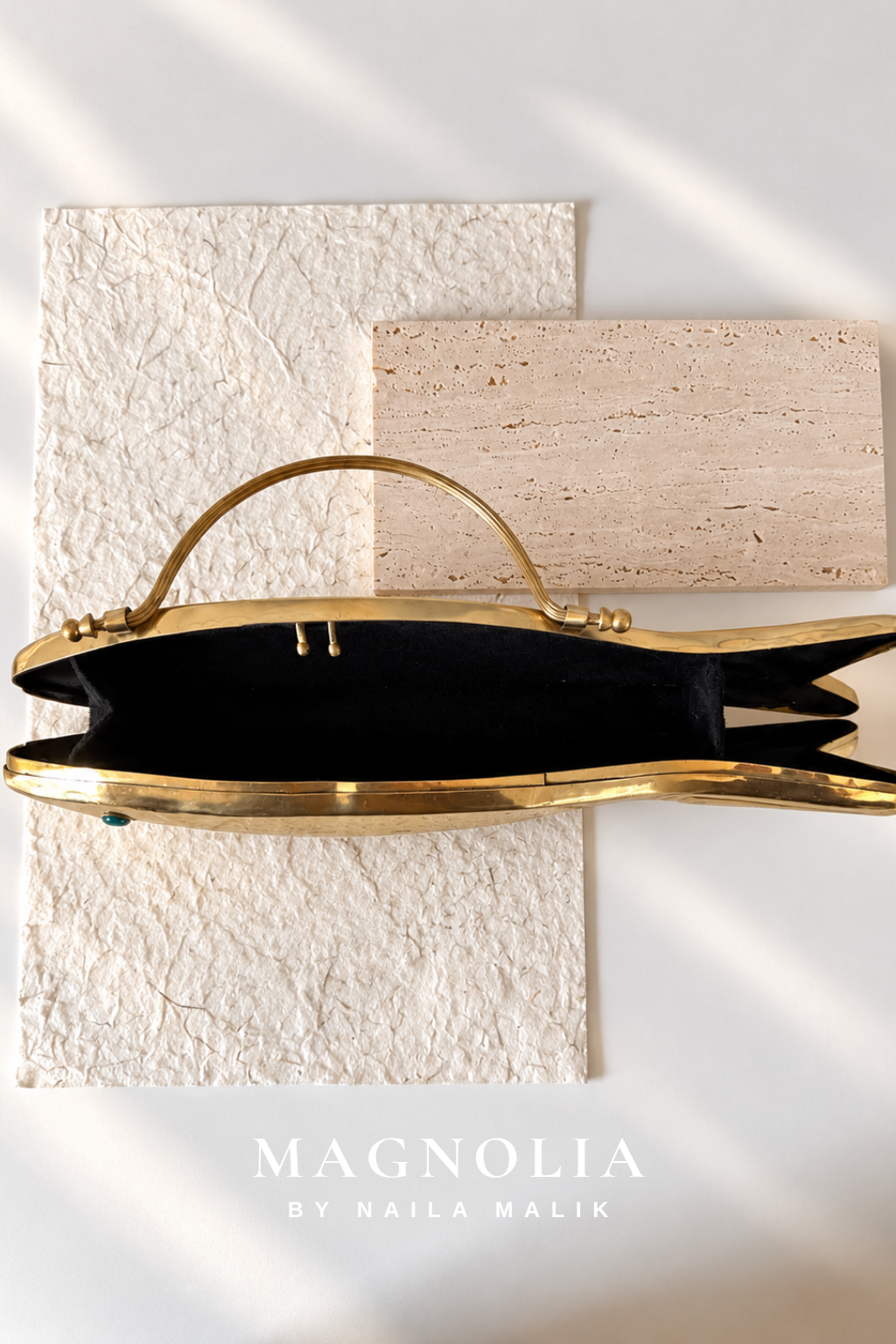 PORTOFINO | Gold Fish Clutch Bag