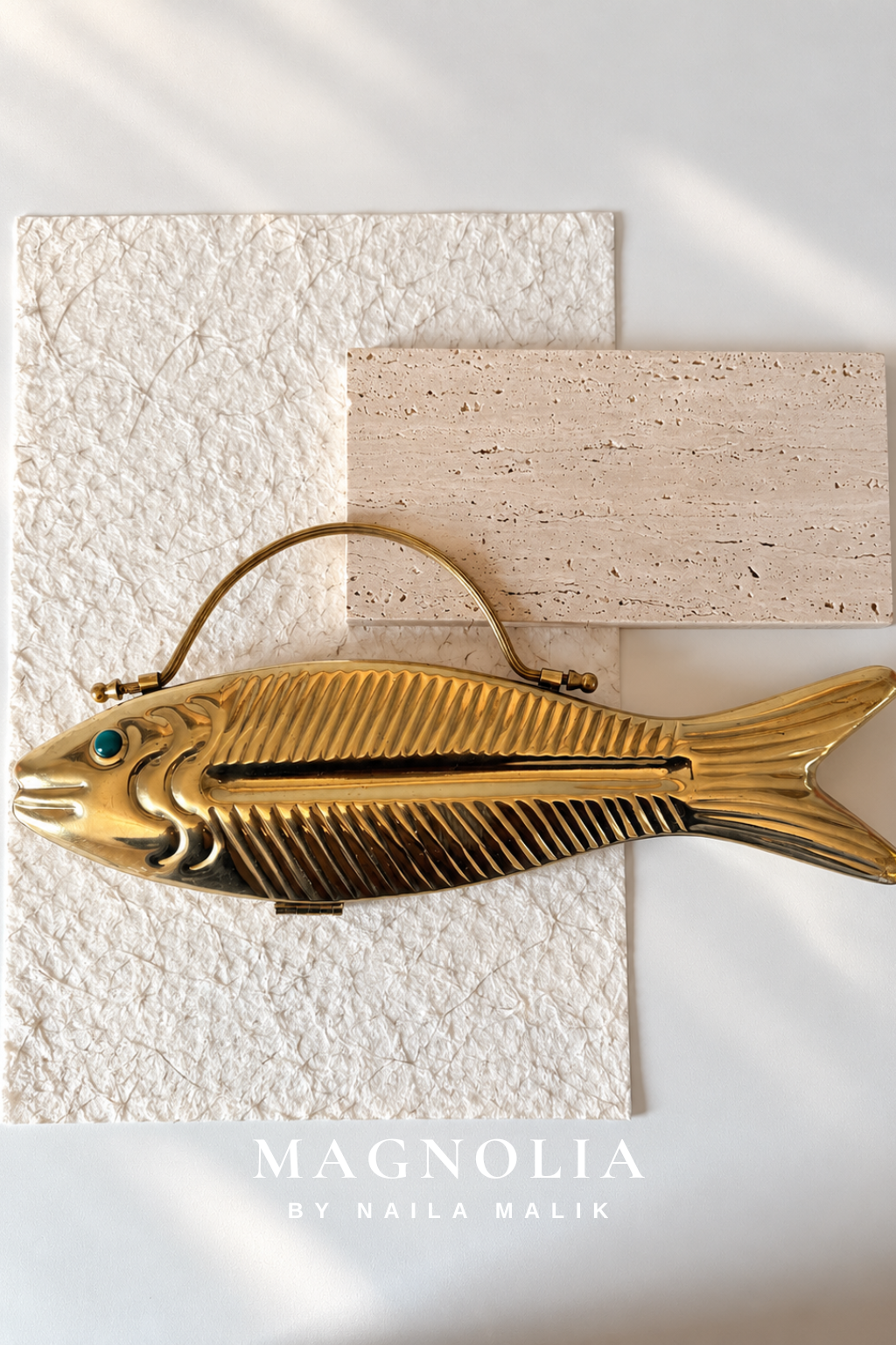 PORTOFINO | Gold Fish Clutch Bag