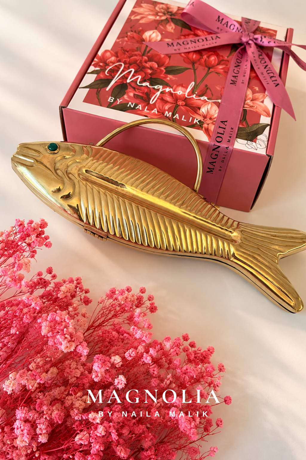 PORTOFINO | Gold Fish Clutch Bag