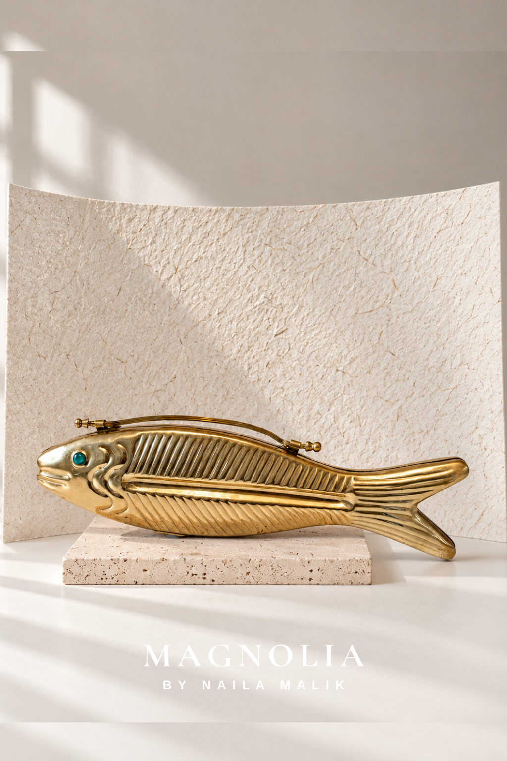 PORTOFINO | Gold Fish Clutch Bag