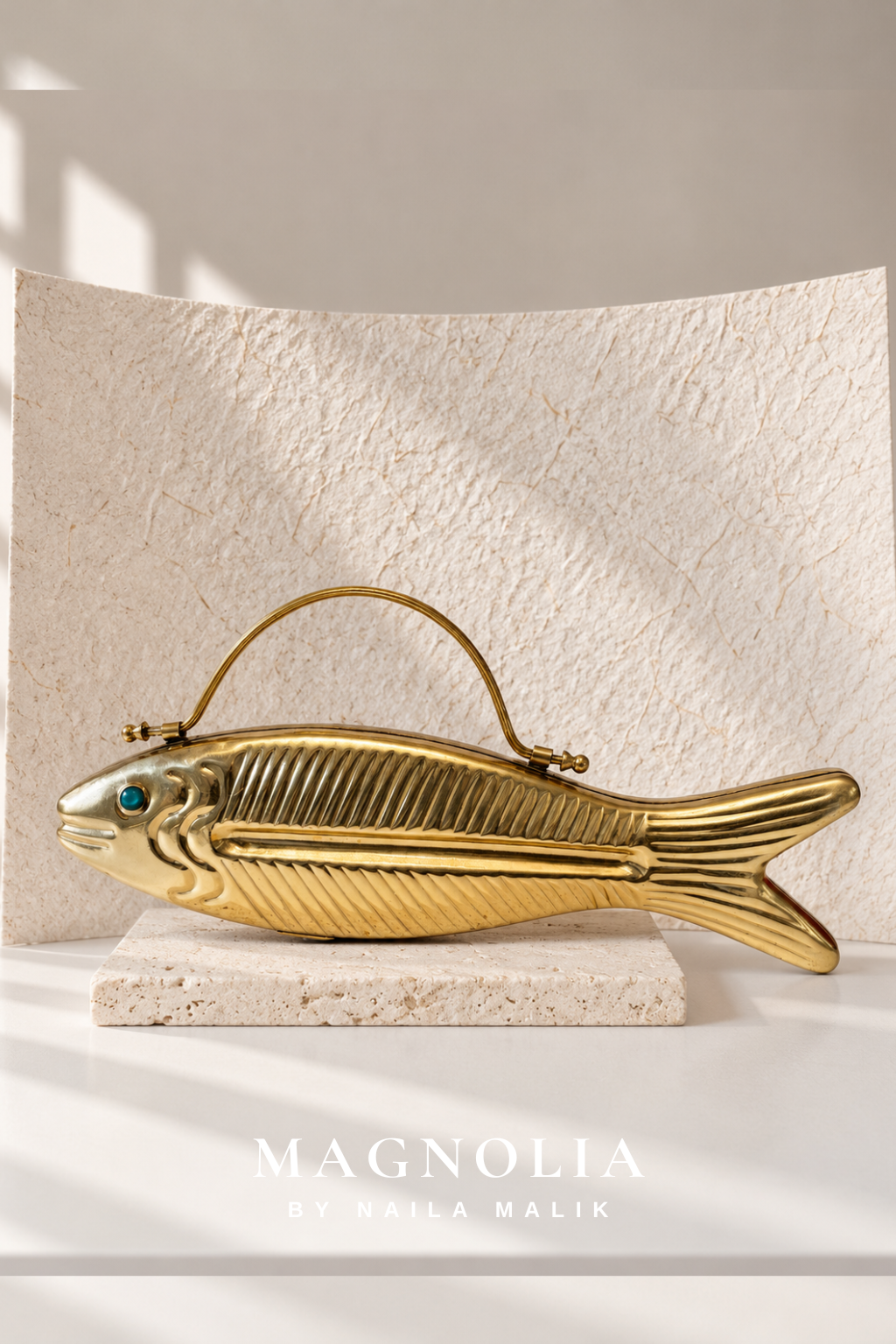 PORTOFINO | Gold Fish Clutch Bag
