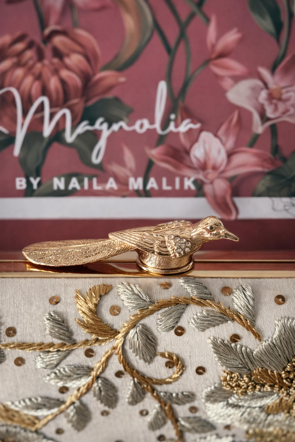 AUSTIN | Ivory Gold Embroidered Bridal Clutch