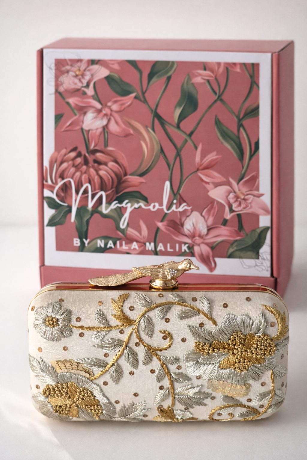 AUSTIN | Ivory Gold Embroidered Bridal Clutch