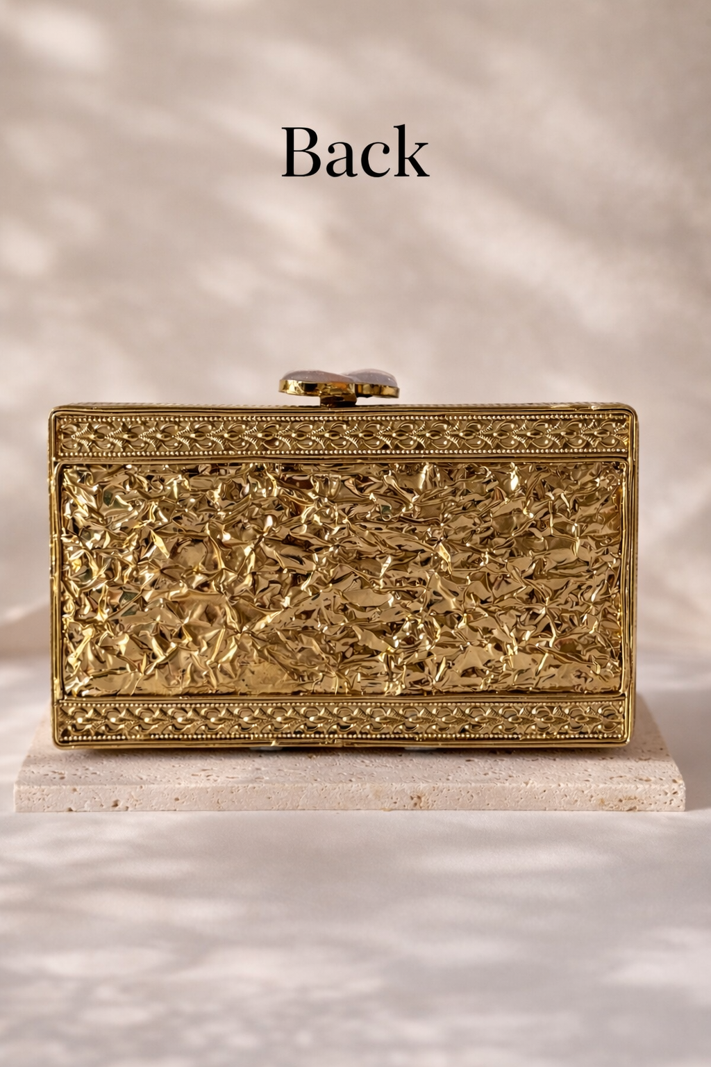 DALLAS | Gold Rose Quartz Clutch