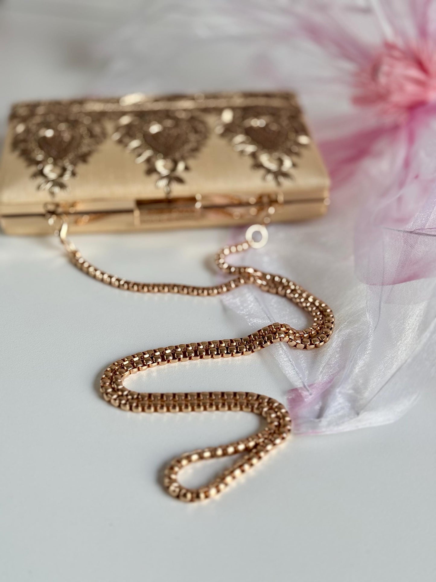 AMARNA | Hand Embellished Light Gold Clutch | Zardozi Dabka Embroidery | Paisley Wedding Clutch | Festive Bridal Purse | Traditional Evening Bag