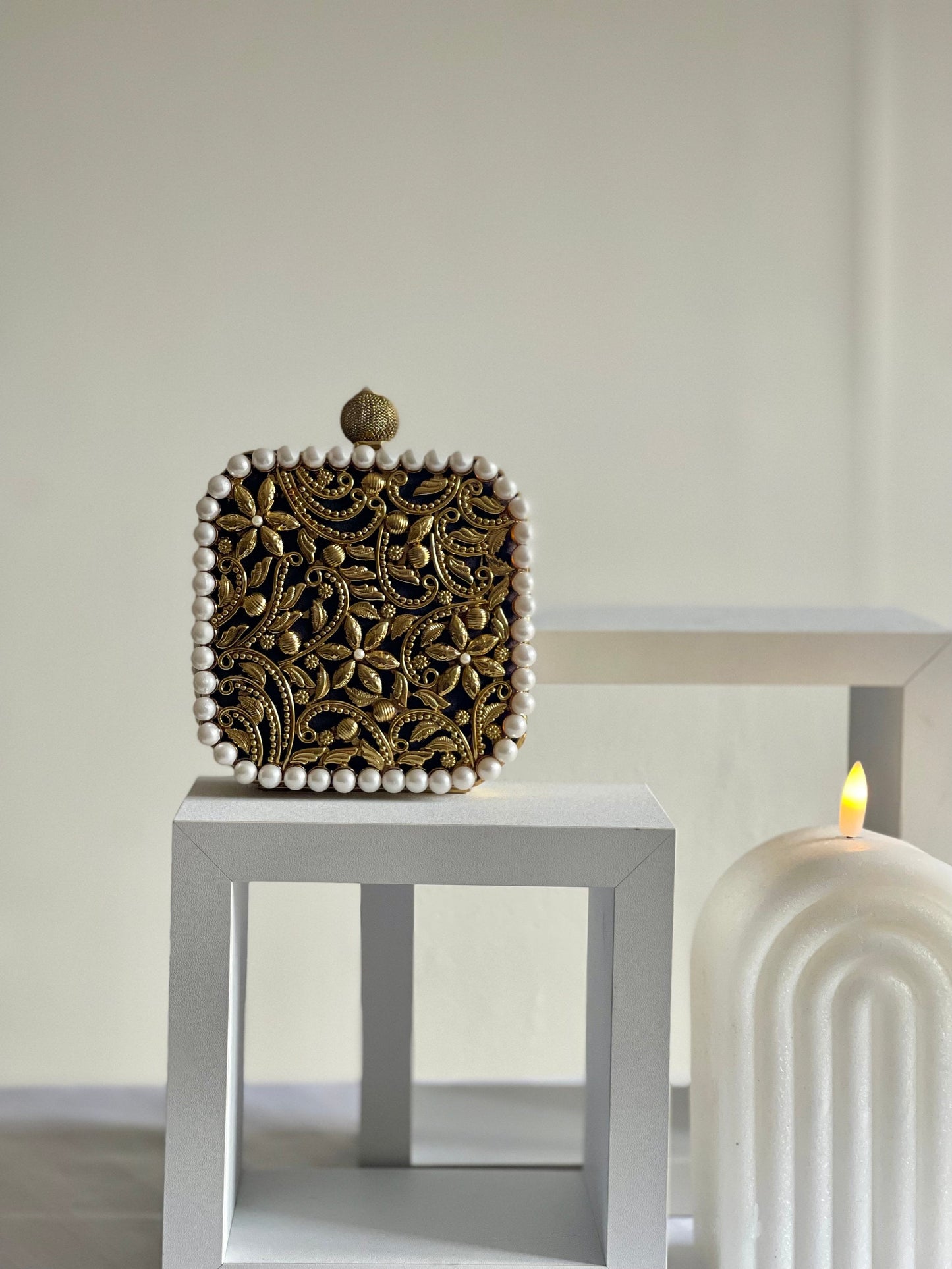 CANNES | Mini Clutch Fashion Statement Gold and Pearl Embellishments | PRE ORDER